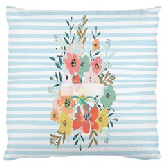 Watercolor Bouquet Floral White Large Cushion Case (one Side)