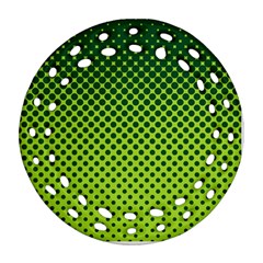 Halftone Circle Background Dot Round Filigree Ornament (two Sides)