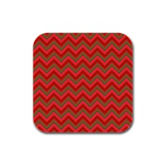 Background Retro Red Zigzag Rubber Square Coaster (4 Pack)  by Nexatart