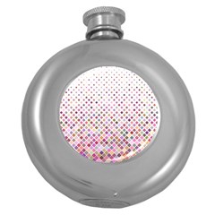 Pattern Square Background Diagonal Round Hip Flask (5 Oz)