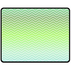 Green Line Zigzag Pattern Chevron Double Sided Fleece Blanket (medium) 
