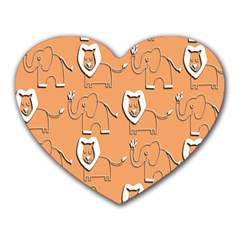 Lion Pattern Wallpaper Vector Heart Mousepads by Nexatart