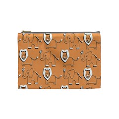 Lion Pattern Wallpaper Vector Cosmetic Bag (medium)  by Nexatart