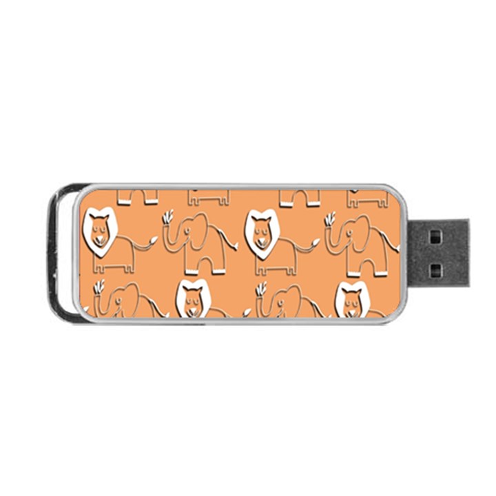 Lion Pattern Wallpaper Vector Portable USB Flash (One Side)