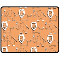 Lion Pattern Wallpaper Vector Double Sided Fleece Blanket (medium) 