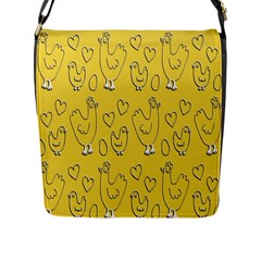 Chicken Chick Pattern Wallpaper Flap Messenger Bag (l) 