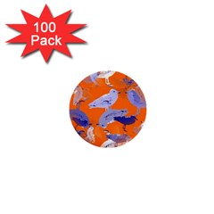 Seagull Gulls Coastal Bird Bird 1  Mini Buttons (100 Pack)  by Nexatart