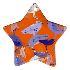 Seagull Gulls Coastal Bird Bird Star Ornament (two Sides) by Nexatart