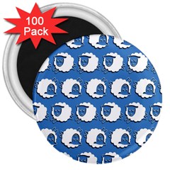 Sheep Pattern Wallpaper Vector 3  Magnets (100 Pack) by Nexatart