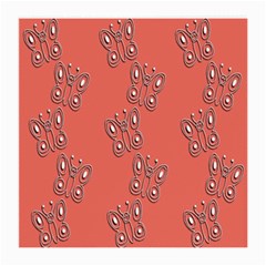 Butterfly Pink Pattern Wallpaper Medium Glasses Cloth (2-side) by Nexatart