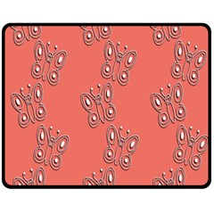 Butterfly Pink Pattern Wallpaper Double Sided Fleece Blanket (medium) 