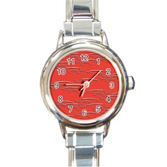 Crocodile Alligator Pattern Round Italian Charm Watch