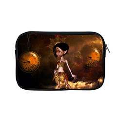 Steampunk, Cute Little Steampunk Girl In The Night With Clocks Apple Macbook Pro 13  Zipper Case by FantasyWorld7