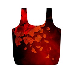 Cherry Blossom, Red Colors Full Print Recycle Bags (m) 