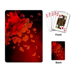 Cherry Blossom, Red Colors Playing Card by FantasyWorld7