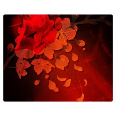 Cherry Blossom, Red Colors Double Sided Flano Blanket (medium)  by FantasyWorld7