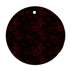Dark Red Flourish Ornament (round) by gatterwe