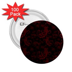 Dark Red Flourish 2 25  Buttons (100 Pack) 