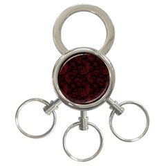Dark Red Flourish 3-ring Key Chains by gatterwe