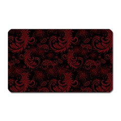 Dark Red Flourish Magnet (rectangular)