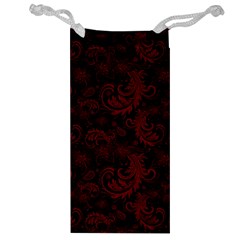 Dark Red Flourish Jewelry Bag by gatterwe