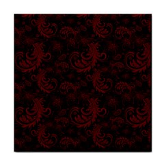 Dark Red Flourish Face Towel by gatterwe