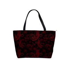 Dark Red Flourish Shoulder Handbags by gatterwe