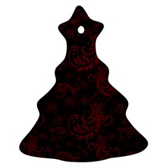 Dark Red Flourish Ornament (christmas Tree) 