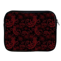 Dark Red Flourish Apple Ipad 2/3/4 Zipper Cases by gatterwe