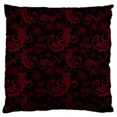 Dark Red Flourish Standard Flano Cushion Case (one Side)