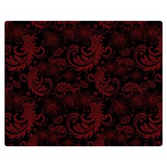 Dark Red Flourish Double Sided Flano Blanket (medium)  by gatterwe