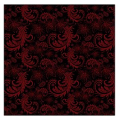 Dark Red Flourish Large Satin Scarf (square) by gatterwe
