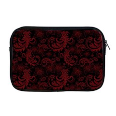 Dark Red Flourish Apple Macbook Pro 17  Zipper Case by gatterwe