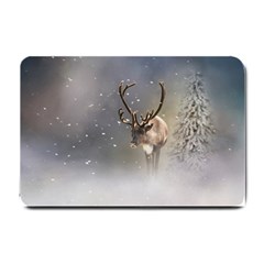 Santa Claus Reindeer In The Snow Small Doormat by gatterwe