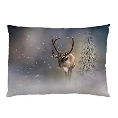 Santa Claus Reindeer In The Snow Pillow Case (two Sides) by gatterwe