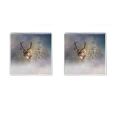 Santa Claus Reindeer In The Snow Cufflinks (Square)