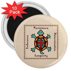 Turtle Animal Spirit 3  Magnets (10 Pack)  by linceazul