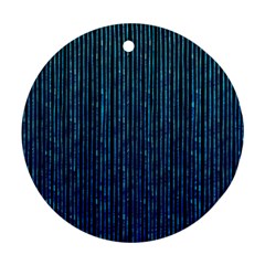 Stylish Abstract Blue Strips Ornament (round) by gatterwe