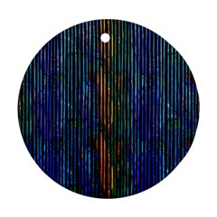 Stylish Colorful Strips Ornament (Round)