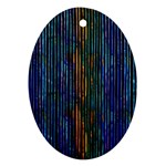 Stylish Colorful Strips Ornament (Oval) Front