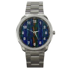 Stylish Colorful Strips Sport Metal Watch