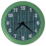 Stylish Frost Blue Strips Color Wall Clocks Front