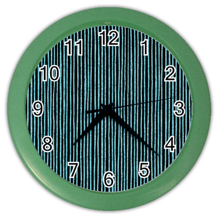 Stylish Frost Blue Strips Color Wall Clocks