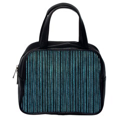 Stylish Frost Blue Strips Classic Handbags (one Side) by gatterwe