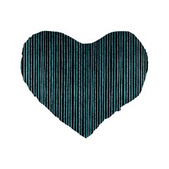 Stylish Frost Blue Strips Standard 16  Premium Flano Heart Shape Cushions by gatterwe