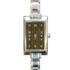 Stylish Golden Strips Rectangle Italian Charm Watch