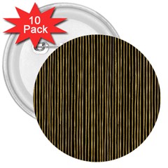 Stylish Golden Strips 3  Buttons (10 pack) 