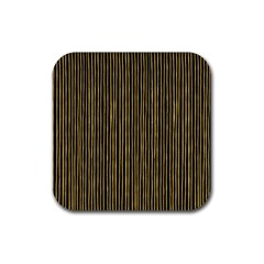 Stylish Golden Strips Rubber Coaster (Square) 