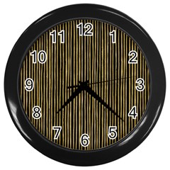 Stylish Golden Strips Wall Clocks (Black)