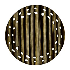 Stylish Golden Strips Round Filigree Ornament (two Sides) by gatterwe